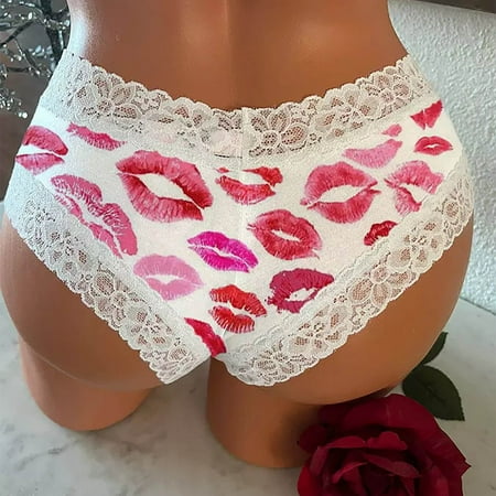 

XIAOFFENN Women s Sexy Lingerie Lace Panties Cute Retro Printed Lingerie Pajamas