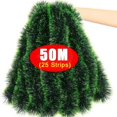 thumbnail image 3 of Venta al por mayor de cintas de oropel navideñas, guirnalda de cinta de caña verde navideña, colgante, adornos de corona de pared DIY, decoración del hogar, regalo, 3 of 5