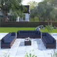 thumbnail image 4 of Kullavik 14-Piece Outdoor Rattan Sofa Set, Patio Furniture Wicker Sectional Couch with Coffee Table & Pillows, All-Weather PE Rattan Conversation Set for Garden, Poolside, Backyard,Navy Blue, 4 of 7