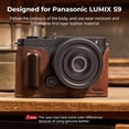 thumbnail image 2 of SMALLRIG Half Leather Case kit, Vintage Style Leather Camera Half Leather Case, Aluminum Alloy Frame, with Wooden Grip, with 1/4"-20 Threaded Hole for Panasonic LUMIX S9-4703, 2 of 6
