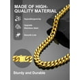 thumbnail image 6 of ChainsProMax Men Thick Cuban Link Necklace Chain 12mm 20inch Stainless Steel Gold Plated, 6 of 8