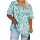 thumbnail image 2 of Karight Plus Size Women Tunic Tops Short Sleeve Tshirts Floral Printed V Neck T Shirt Plus Size Vacation Beach Blouse, 2 of 4