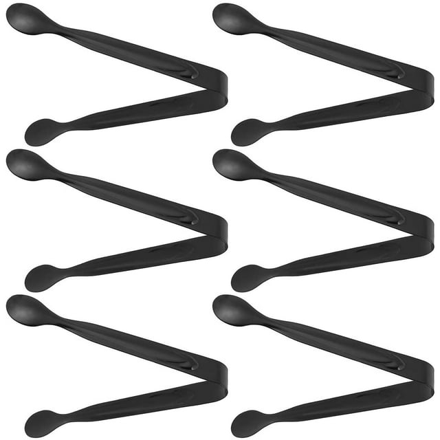 Pinzas para hielo, pinzas para servir de acero inoxidable, pinzas para parrilla, pinzas para cocina, pinzas para azúcar, abrazadera para galletas de comida para fiesta, hogar, Bar, 6 uds., negro Sailing Electrónica