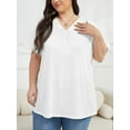 thumbnail image 2 of Oryer Womens Plus Size Tops Short Sleeve Shirts Tunic Summer Tops V Neck Casual Blouses, 2 of 6