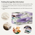 thumbnail image 6 of Purple Flowers Green Leaves Watercolor Square Storage Bins with Handles Collapsible Containing Box 1 Pack, 6 of 9