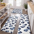 thumbnail image 2 of White and Blue Of Leopard Print Kitchen Rugs Sets Of 3,Kitchen Runner Rugs Non Skid Washable,Decorative Kitchen Floor Mats for Kitchen,Sink,Laundry,17"x30"+ 17"x47" + 17"x59", 2 of 6