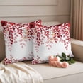 thumbnail image 2 of Red Eucalyptus Leaves Outdoor Waterproof Pillow Covers, Summer Botanical Weeping Decorative Square Throw Pillowcase Sofa Cushion Sham for Patio/Couch/Chair, 26"x26" 2 Pack, 2 of 8