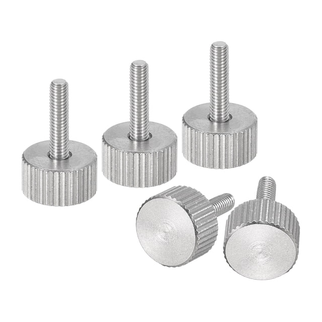 Tornillos de pulgar estriados M3x12mm, paquete de 5, pernos de cabeza estriada de acero inoxidable 304