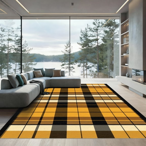 ODIKA 4'x6' Machine Washable Non-Slip Area Rug, Rustic Burnt Orange High Traffic Rug, Orange, 1078553