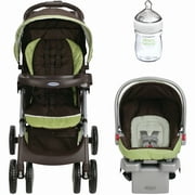 Graco Comfy Cruiser Click Connect Travel System, Go Green with Nuk Simply Natural 5oz Bottle, 1-Pack