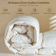thumbnail image 5 of Teler Goose Feather Down Comforter King Size, Soft Feather Down Duvet Insert with Corner Tabs All Season Bed Comforter(106"x90",White), 5 of 8