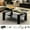 Style A, Black, variant on LUVCMFT Living Room Rectangle Glass Coffee Table, Center Table with Tempered Glass Top & Open Shelf, 2-Tier Tea Table Waiting Area Table for Home, Office, Reception Room, Style B