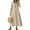 05# Beige, variant on V Neck Maxi Dress for Women Elastic Plus Size Midi Dress Long Sleeve Summer Travel Modest Dresses with Pockets Light Brown XL