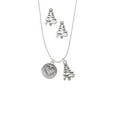 thumbnail image 2 of Delight Jewelry Silvertone Heart Outline - Round Seal Silver tone Zig Zag Christmas Tree Charm Necklace and Stud Earrings, 2 of 4