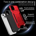 thumbnail image 4 of SaniMore for iPhone 12 Stand Case, Slide Camera Cover 360 Degree Rotating Kickstand Magnetic Car Mount Hybird Tri-layer Rugged Shell Military-grade Shockproof Anti-drop Cover, Red, 4 of 10