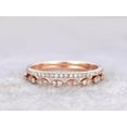 thumbnail image 2 of 0.50 Carat 2 pcs Real Moissnaite Stacking Curved Design art deco wedding band anniversary Ring Silver 18k Rose Gold Plating set, 2 of 9