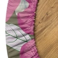 thumbnail image 5 of Ambesonne Iris Flowers Fitted Round Tablecloth, Dreamy Tropical Scene, 45"- 56" Diameter, Pastel Pink Pale Green, 5 of 5