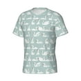 thumbnail image 5 of Vsdgher White Swan Print Men's Dry Fit Mesh Athletic Shirts Moisture Wicking Tennis T-Shirt Tops, 5 of 9