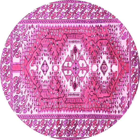 Ahgly Company Indoor Round Persian Pink Traditional Area Rugs, 4' Round