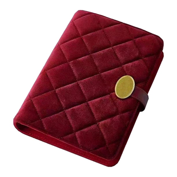 Estuche organizador de joyas de viaje, libro de almacenamiento, carpeta de anillas, bolsa para guardar aretes Rosa roja