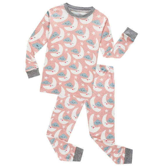 Elowel Pink Cloud 2 Piece Pajama Set 100% Cotton Size 7