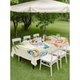 thumbnail image 4 of Outdoor Tablecloth with Umbrella Hole for Patio/Picnic/Party/Camping, Summer Surfboard Waterproof Table Cloth Rectangle Table Cover Washable, Tropical Palm Tree Coastal Swimming Ring (60"x 120"), 4 of 9