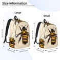 thumbnail image 2 of Rateoe Honey Bee Pattern Durable Canvas Backpack for Men & Women – Stylish & Lightweight – Adjustable Straps, Multiple Pockets – Fits 15-17 Inch LaptopsMedium, 2 of 5