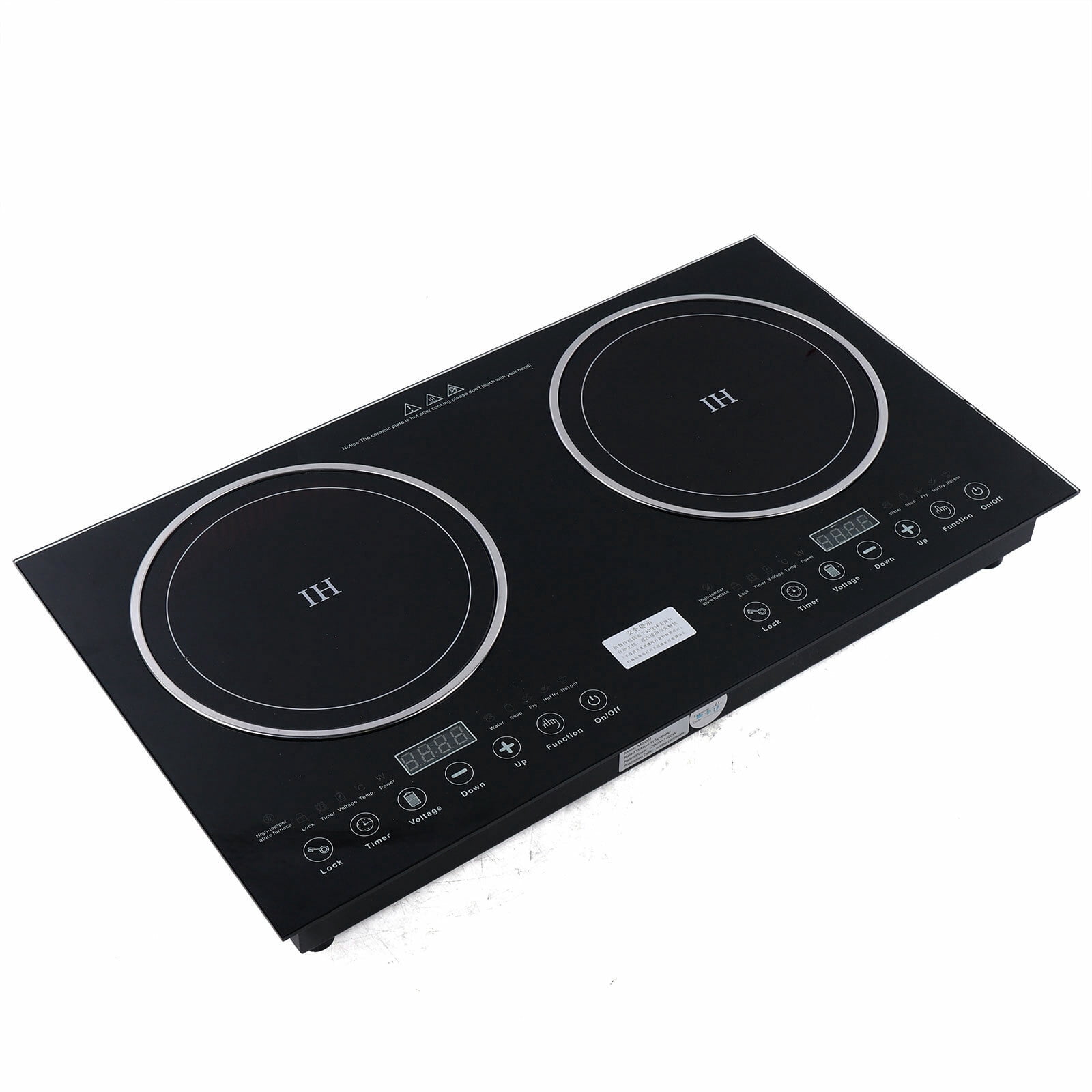 Countertop 2 Burners Induction Cooktop, Portable Electric Ceramic Cooktop for Kitchen 110V