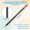 thumbnail image 2 of 3H Drawing Pencils for Sketching, 12PCS Sketch Pencils for Drawing Art Pencils Graphite Wood Pre-sharpened for Drawing Sketching Artists, Black Red, 2 of 6