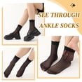 thumbnail image 5 of Bocaoying 20 Pairs Women’s Sheer Ruffle Socks Nylon Lightweight Breathable Ruffle Trim Black, 5 of 8