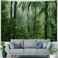 thumbnail image 4 of Shiartex Jungle Tapestry Wall Hanging, Green Forest Tapestries Backdrop, Rainforest Nature Landscape Tapestry Wall Art Hanging Background, Nature Scenery Misty Tapestry for Bedroom 40x30inch, 4 of 6