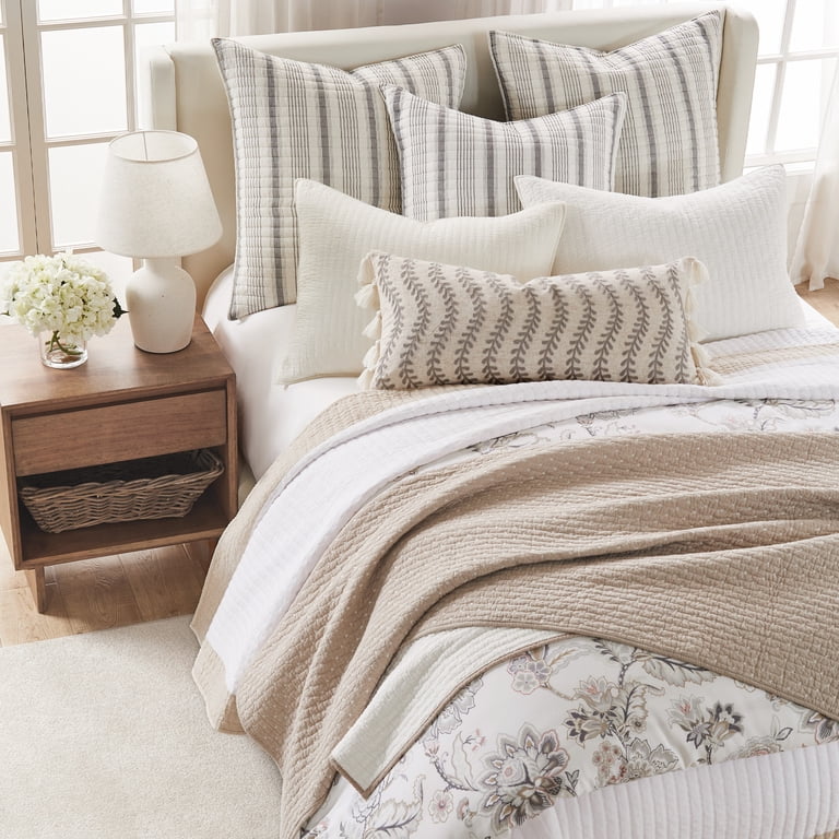 Levtex Home - King Size Ophelia Blush Floral Comforter Set - Taupe