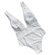 thumbnail image 1 of One Piece Swimsuit Deep V Women Bathing Suit High Cut Low Back Slim Waist Swimwear - Size L (White), 1 of 3