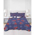 thumbnail image 3 of Navy Blue Coastal Full Size Down Alternative Comforter, Lightweight Comforter Quilt Bedding Set with Pillow Shams Red Lobster Nautical Ocean All Seasons Bed Comforter Duvet Insert 78"x90", 3 of 7