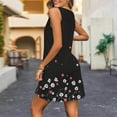 thumbnail image 4 of Staron Robes d'Été pour Femmes Décontractées à Col en V Vacances Amples à Imprimé Floral Robe d'Été Décontractée Sans Manches Noir m, 4 of 5