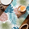 thumbnail image 3 of Table Runners 90 Inches Long Dress Scarves, Turquoise Green Palm Leaves Farmhouse Coffee/Dining/Kitchen Table Decor Table Runner for Living Room, Tropical Botanical Summer 13x90 Inch, 3 of 9