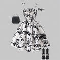 thumbnail image 7 of mgoYE Girls Summer Dress Maxi Spaghetti Strap Ruched Flowy Beach Boho Casual Teen Girl Sundress(Black,7-8 Years), 7 of 7