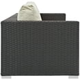 thumbnail image 2 of Hawthorne Collection Patio Sofa in Canvas Antique Beige and Gray, 2 of 5