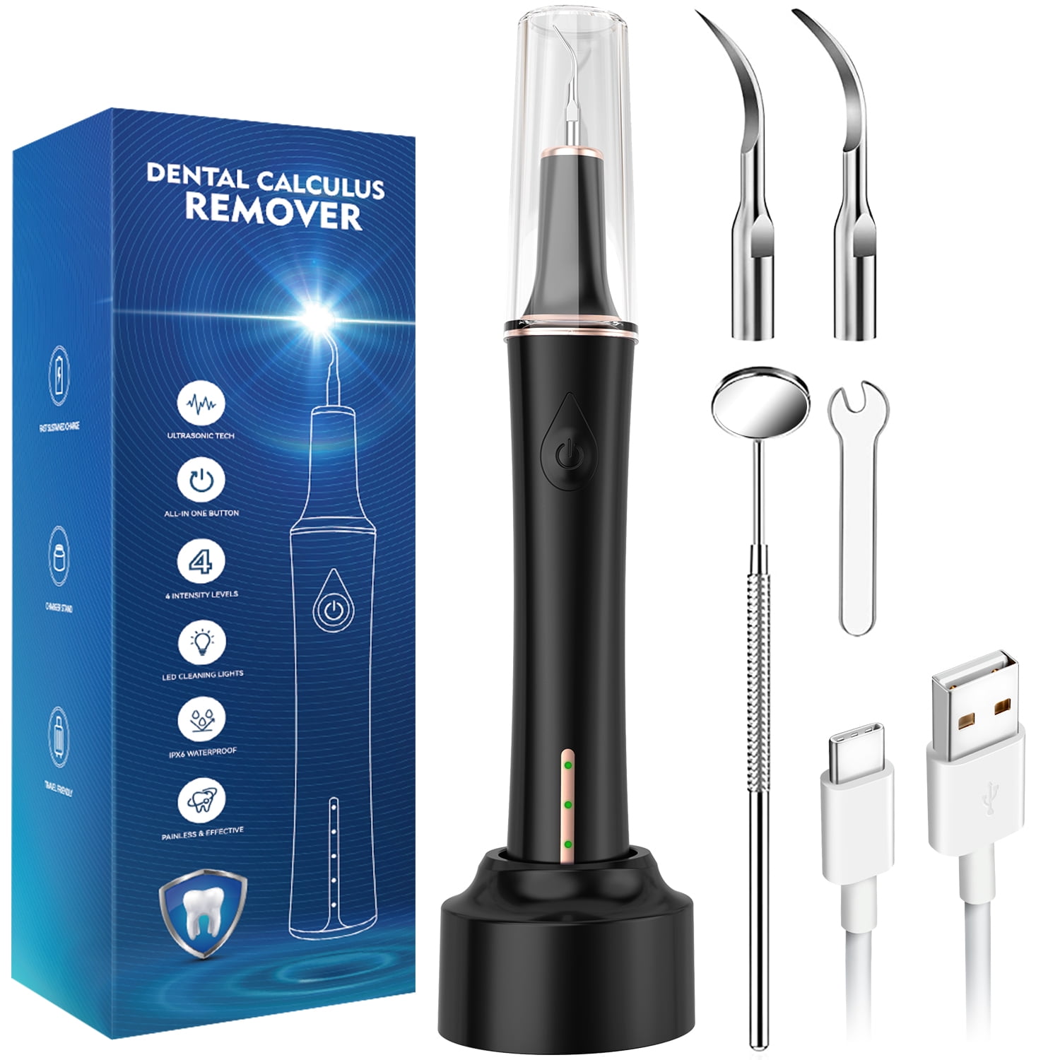 Lexvss Ultrasonic Tooth Cleaner Plaque Remover Teeth Electric Scaler