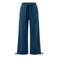 thumbnail image 4 of Womens Fleece Wide Leg Sweatpants High Waisted Athletic Sweat Pants Winter Baggy Workout Pant with Pockets, 4 of 8