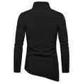 thumbnail image 3 of IROINNID Savings Shirts for Men Long Sleeve High Neck Solid Winter Irregular Top,Black, 3 of 3