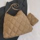 thumbnail image 5 of Bolso de hombro de moda para mujer Bolso de hombro acolchado suave Bolso de viaje (Caqui), 5 of 8