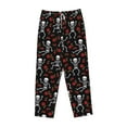 thumbnail image 4 of Balery Skeleton with Roses print Women's Pajama Pants,Ultra Lightweight Pjs,Lounge Pant-Small, 4 of 9