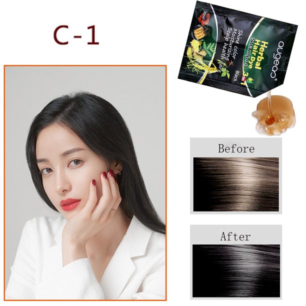 Teissuly 10 Mins Herbal Hair Darkening Shampoo Hotsale Control Frizz 3 Pack 30ml Teissuly WER202401223356