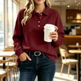 thumbnail image 3 of NominalSnug Women's Collared Sweatshirt Button Down Lightfleece Lined Loose Fit Long Sleeve Casual Pullover, 3 of 7