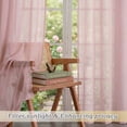 thumbnail image 3 of MKHILL 42x90 Blush Pink Crushed Sheer Curtains 2 Panels Set, 90 Inch Long Light Filtering Voile Drapes for Living Room Bedroom High Windows, Rod Pocket Window Panels, Each 42" W x 90" L, 3 of 12