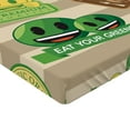 thumbnail image 2 of Ambesonne Veggie Emoji Fitted Sheet, Food Lover Theme Green, California King, Pale Khaki and Fern Green, 2 of 3