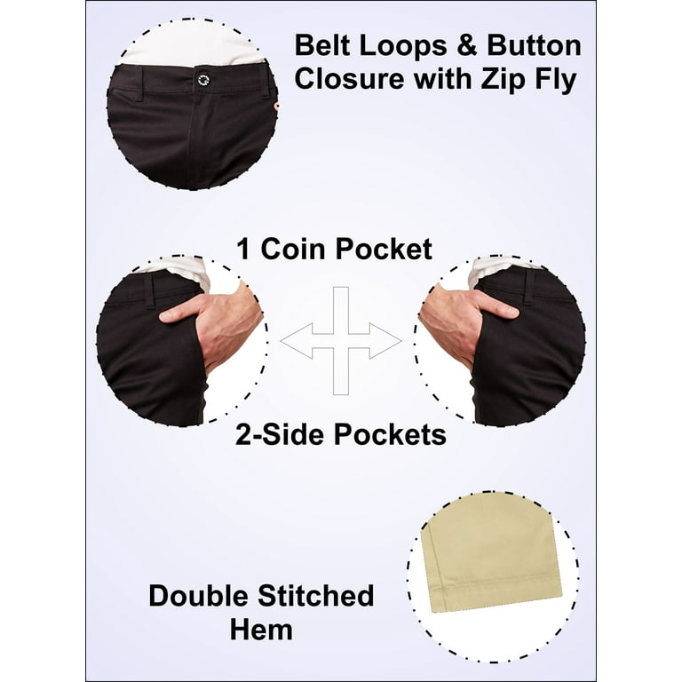 Men's Flex Stretch Slim Fit Cotton Everyday Chino Pants (31 Inseam)
