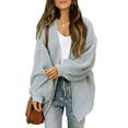 thumbnail image 2 of UJNDER Long Sleeve Open Front Casual Lightweight Soft Knit Cardigan Sweater for Women Outerwear Light Gray M, 2 of 8
