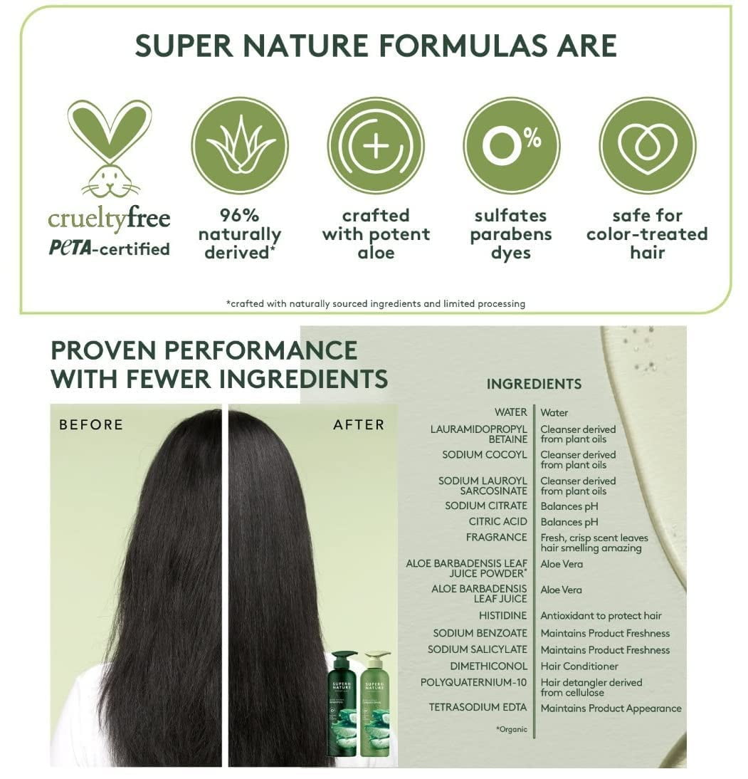Super Nature Potent Aloe Gentle Moisture Shampoo, 30 Fluid Ounce, 2.23 pounds, 1 Count